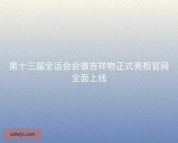 第十三届全运会会徽吉祥物正式亮相官网全面上线
